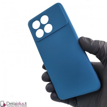 Liquid Air silikoninis mėlynas dėklas - su kameros apsauga (Xiaomi Poco F6 Pro 5G)